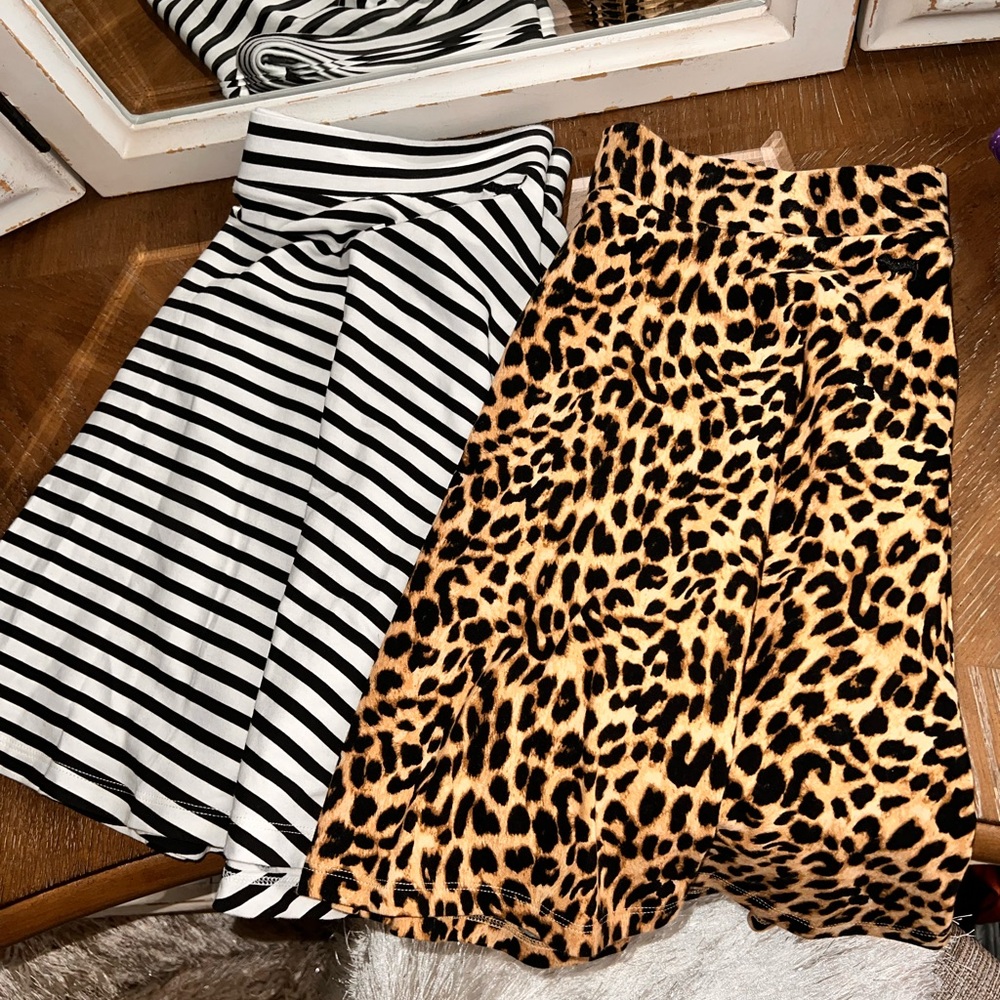 Victoria Secret Pink Skirts. It’s 2 skirts one leopard 🐆 print & Black & white